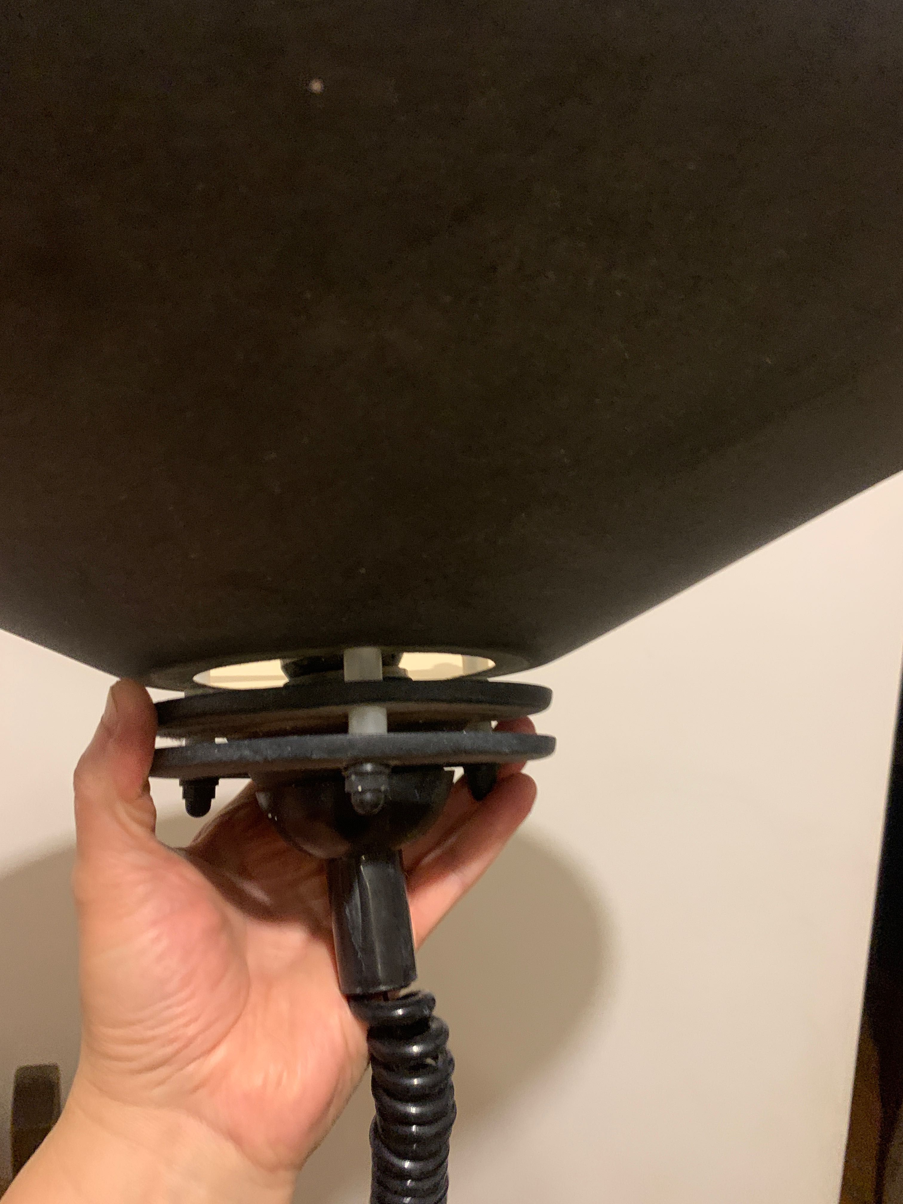Lampa styl loft PRL skandynawski UFO jednopunktowa czarny mat