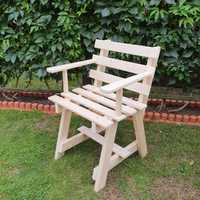 Krzesło ogrodowe, naturalne sosnowe
