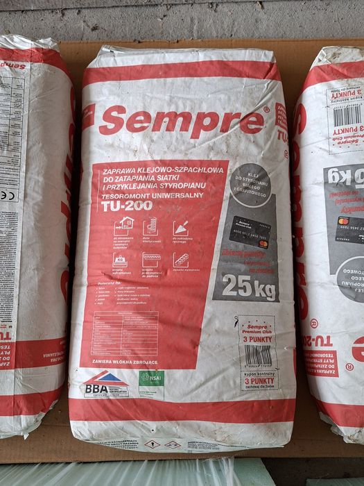 3 worki Sempre Zaprawa klejowo-szpachlowa