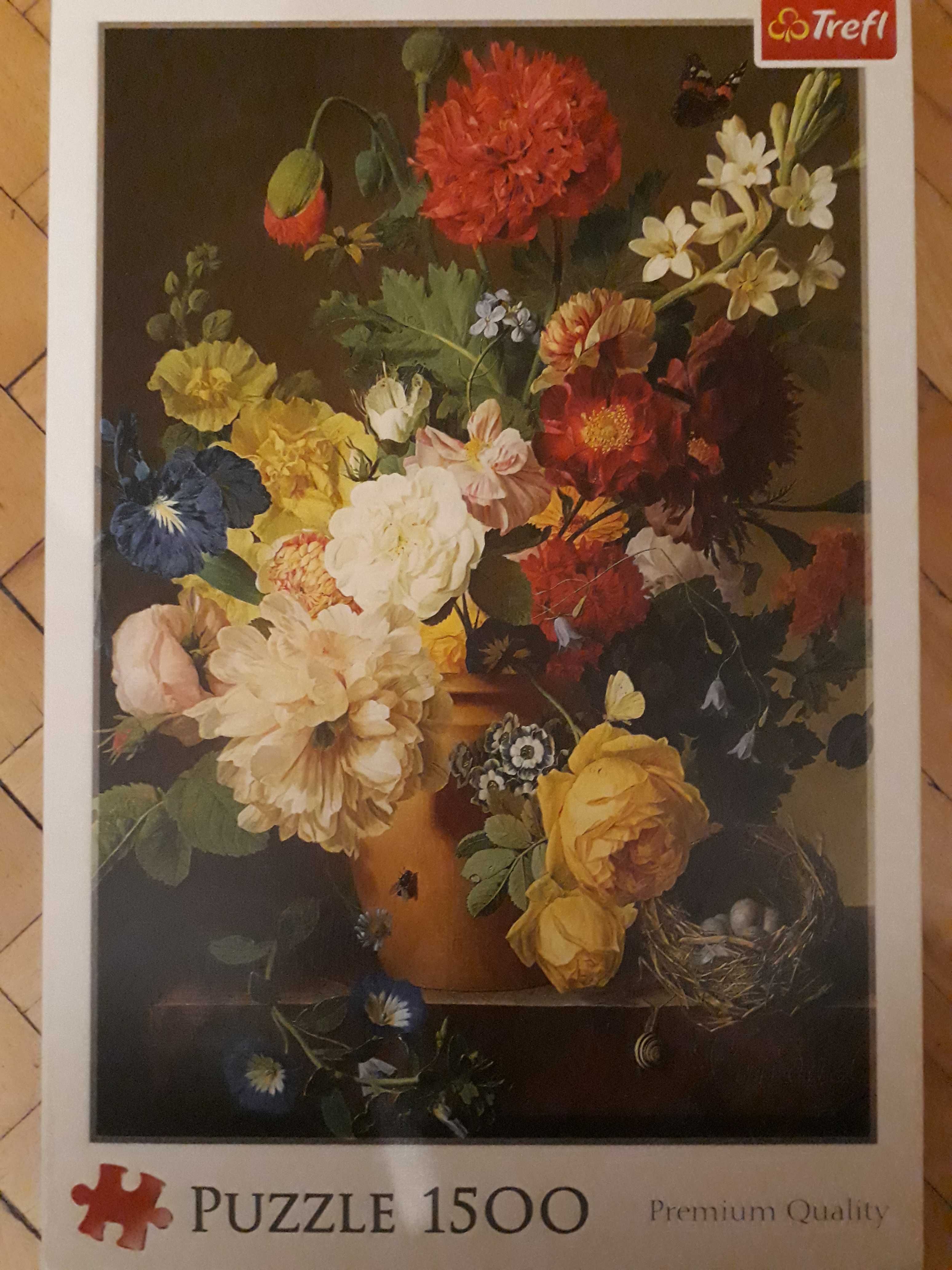 Puzzle trefl 1500 Martwa natura z kwiatami Jan Frans van Dael