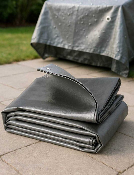 Plandeka bardzo gruba 5x4m • Płachta na taras • Wodoodporna 200g m2