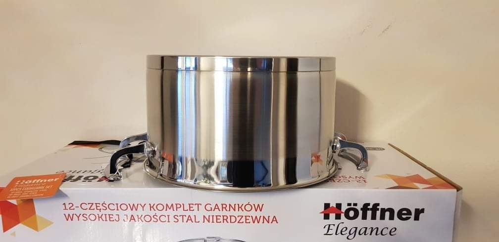 Nowy ! Duży Zestaw Z Patelnią Marmurkową firmy HOFFNER ELEGANCE