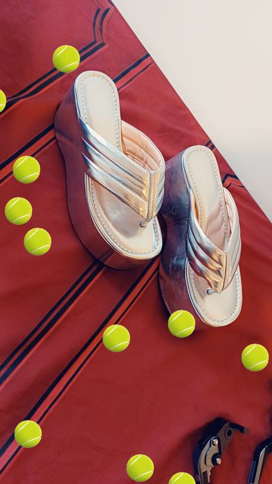 Sandały damskie srebne