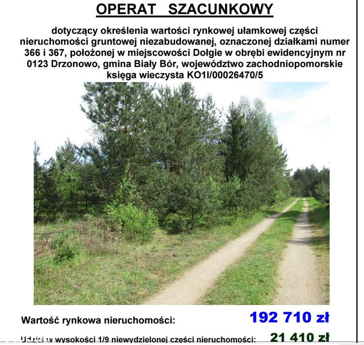 Syndyk - przetarg na sprzedaż UDZIAŁU w nieruchomości gruntowej niezab