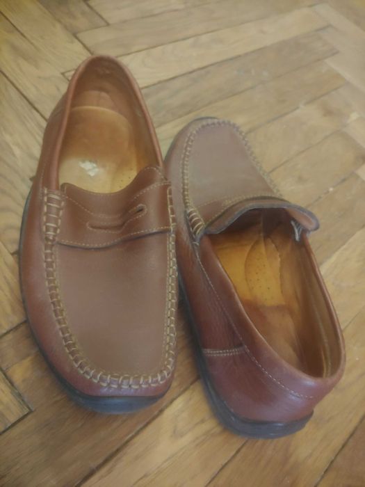 Мокасини як нові, мешти шкіра 25см