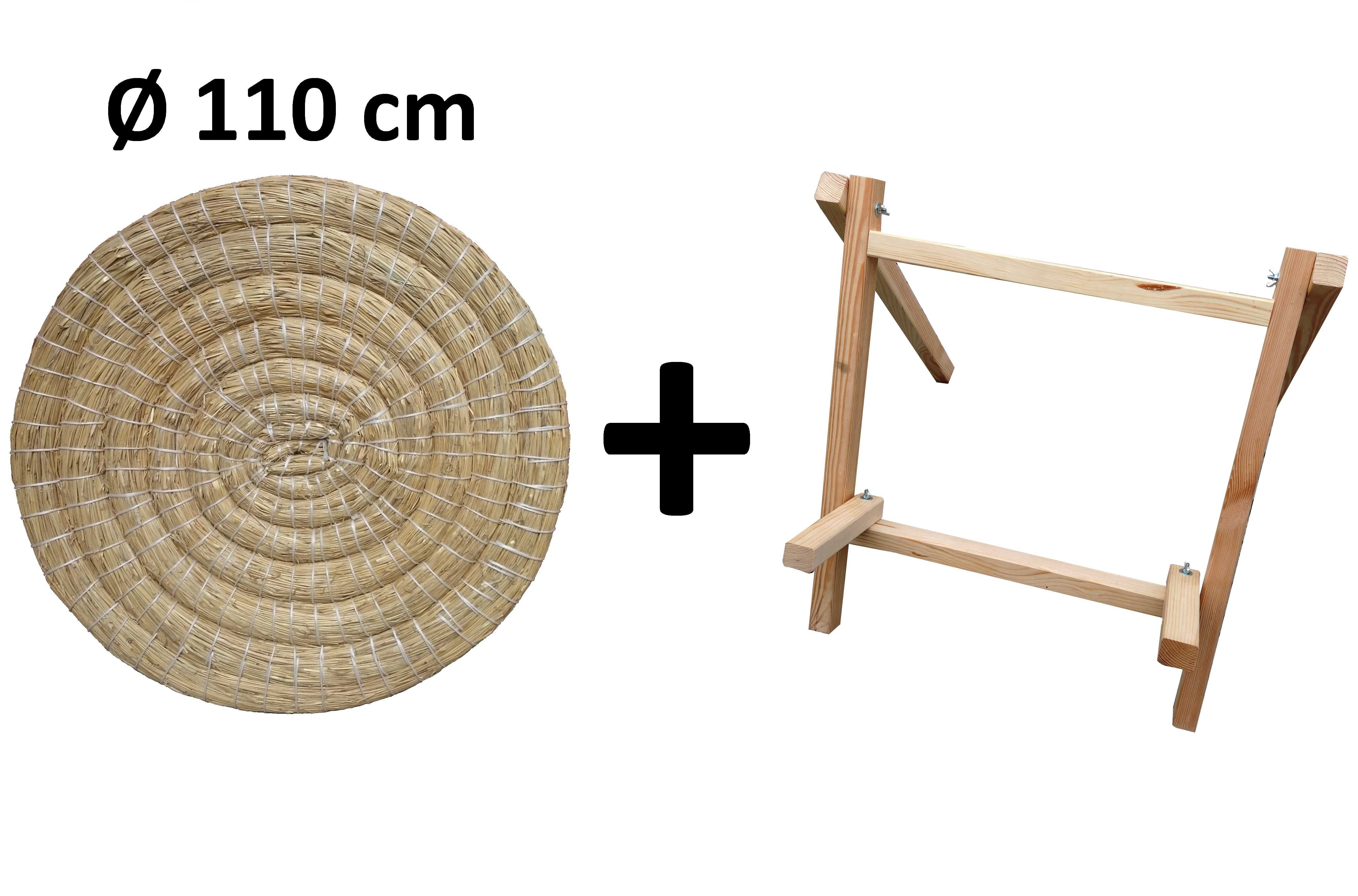 Mata łucznicza słomiana Ø 110 x 11 cm ze stojakiem (czwórnóg)