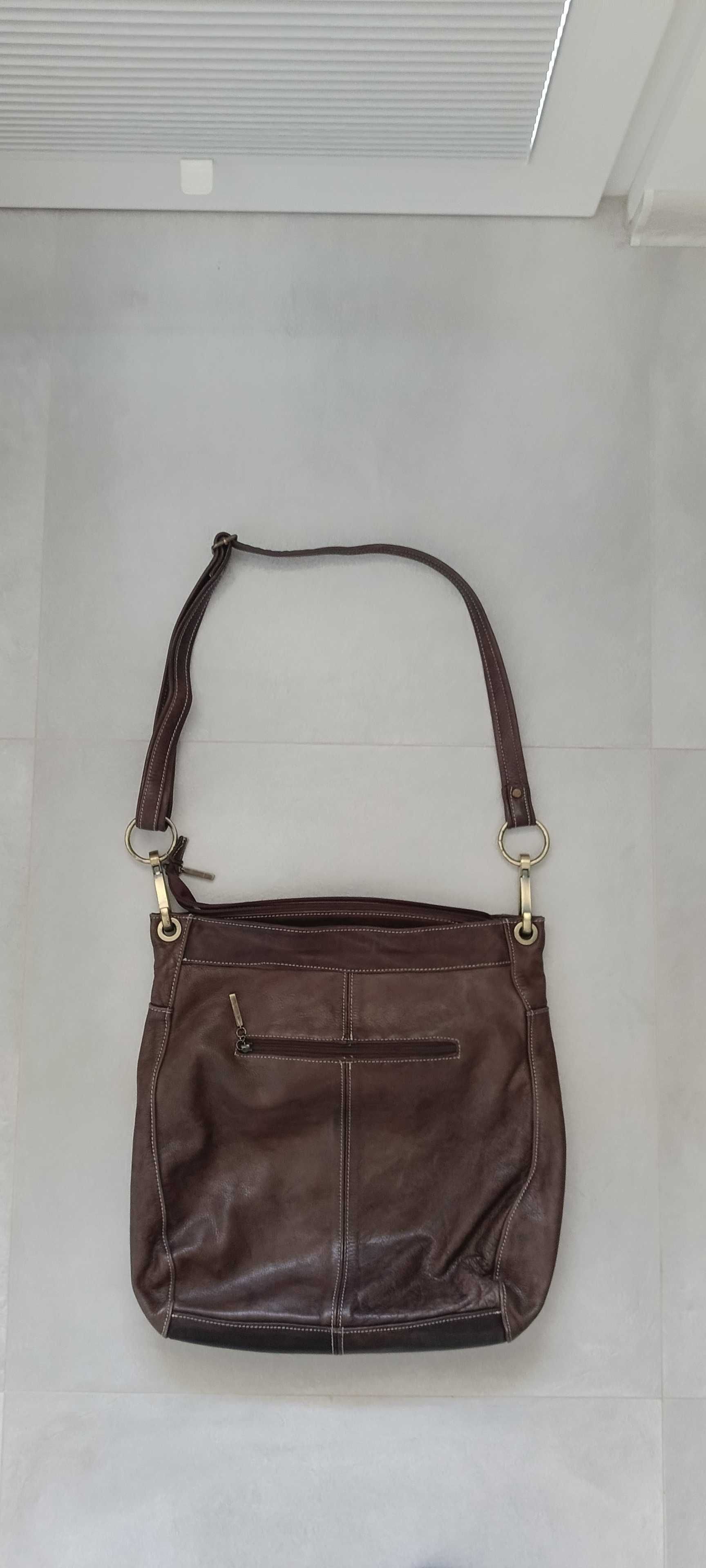 VERA PELLE, Made In Italy, duża torba damska, listonoszka / worek