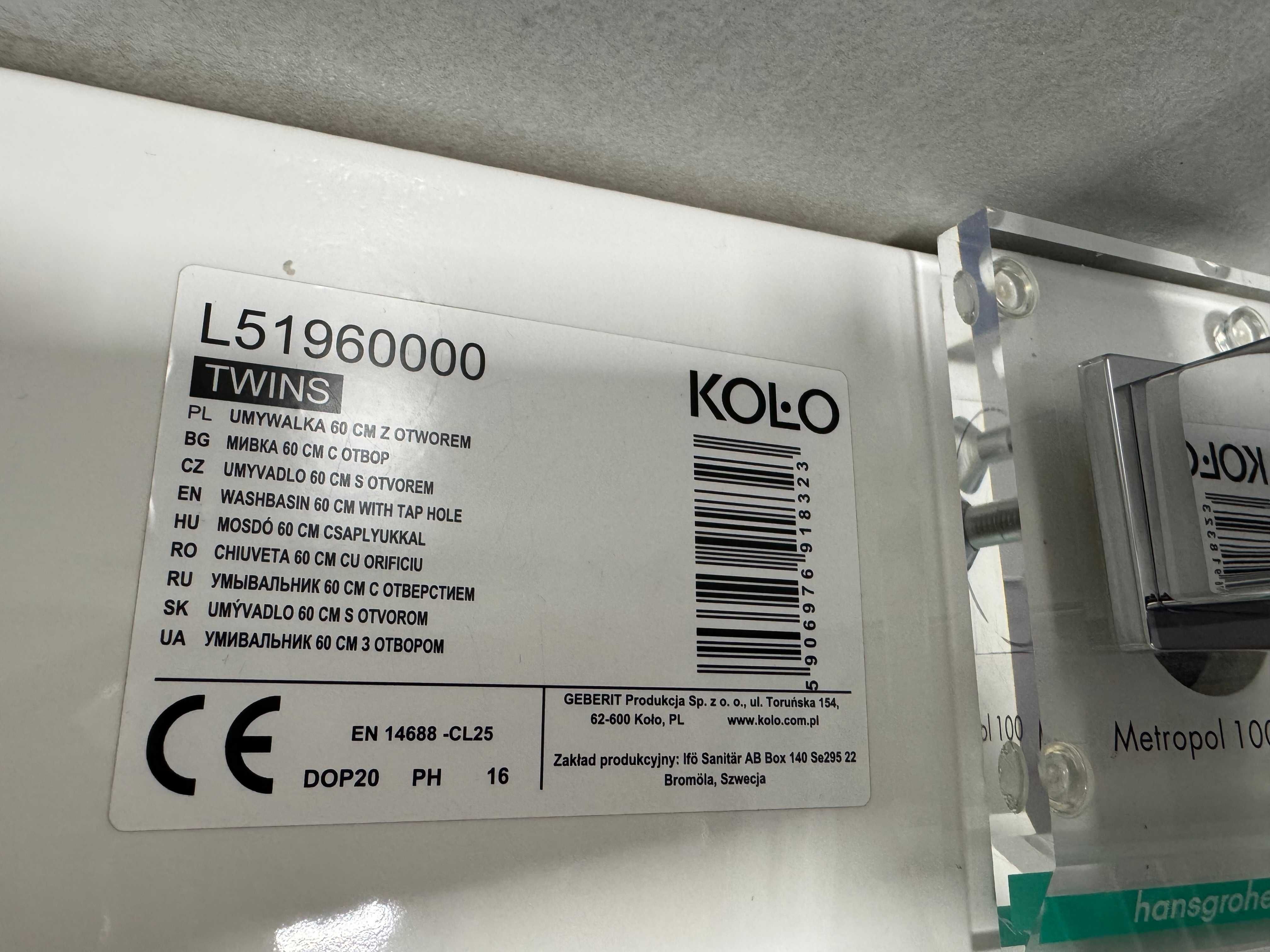 Szafka z umywalką Oristo Bold 60cm grafit połysk - 860 zł/kpl