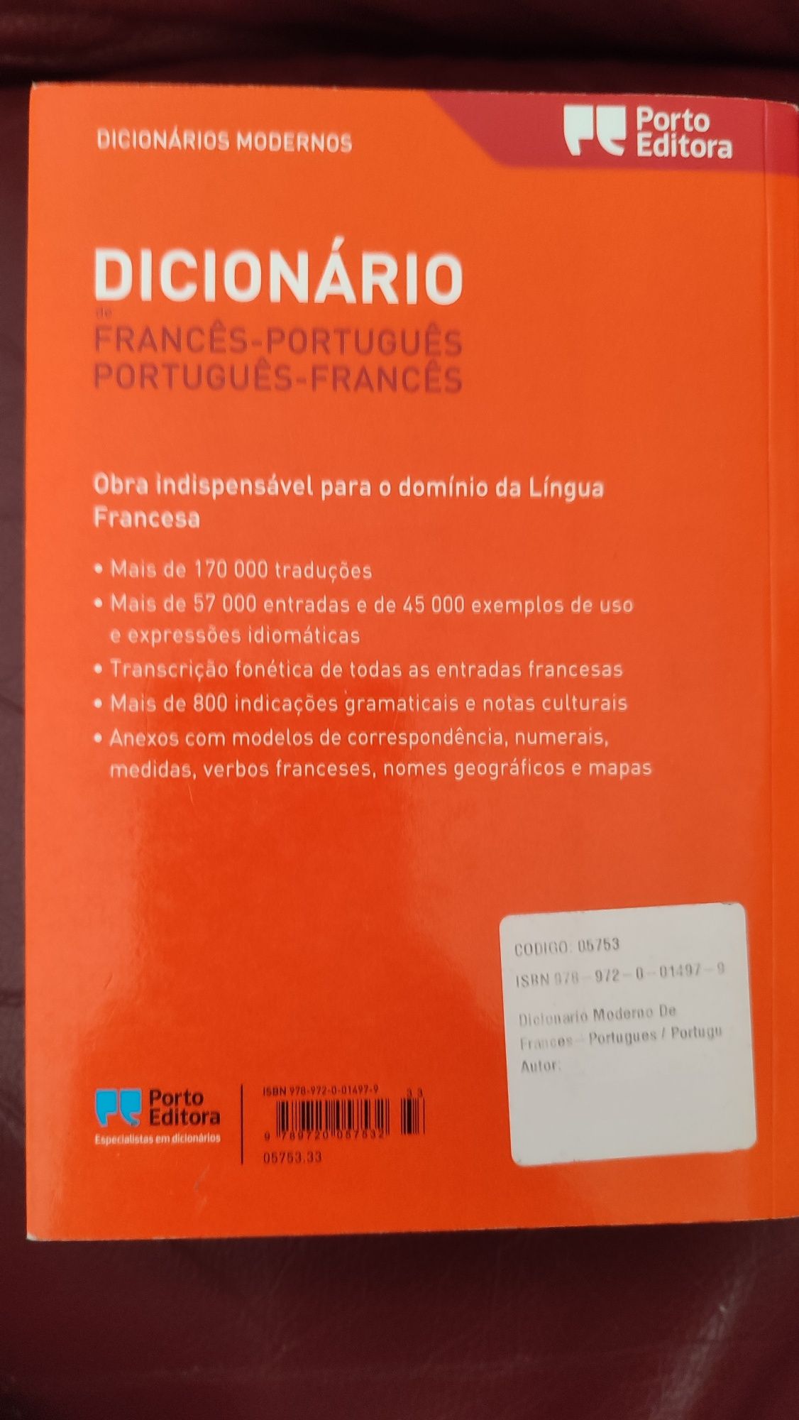 Dicionário português francês Porto Editora