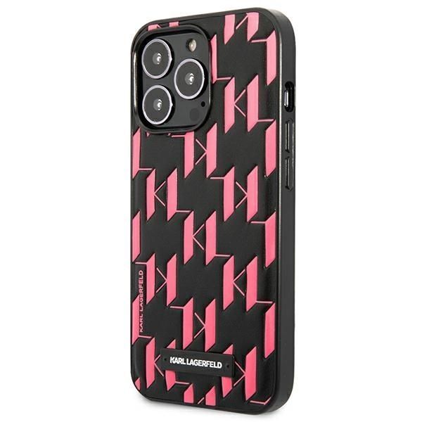 Etui Karl Lagerfeld Monogram Plaque do iPhone 13 6,1" różowe