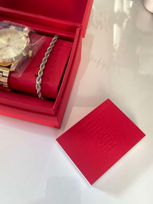 Złoty zegarek Diesel + bransoletka