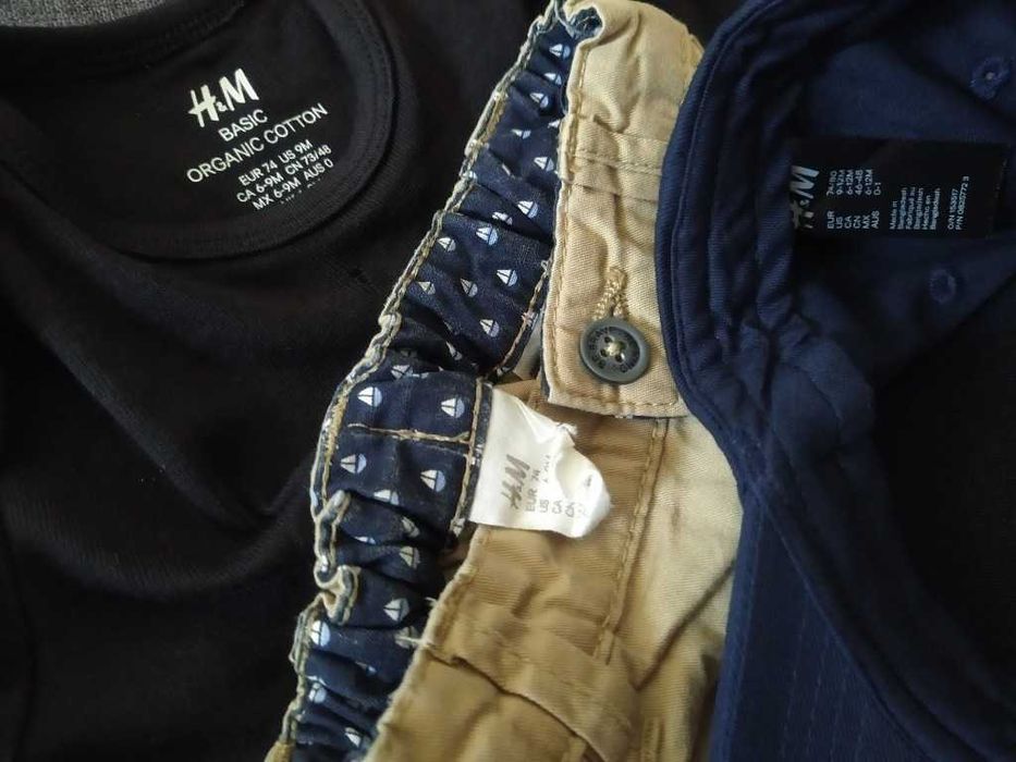 10 szt Zestaw ubrań NEXT i H&M dla chłopca NOWE też 74 6-9