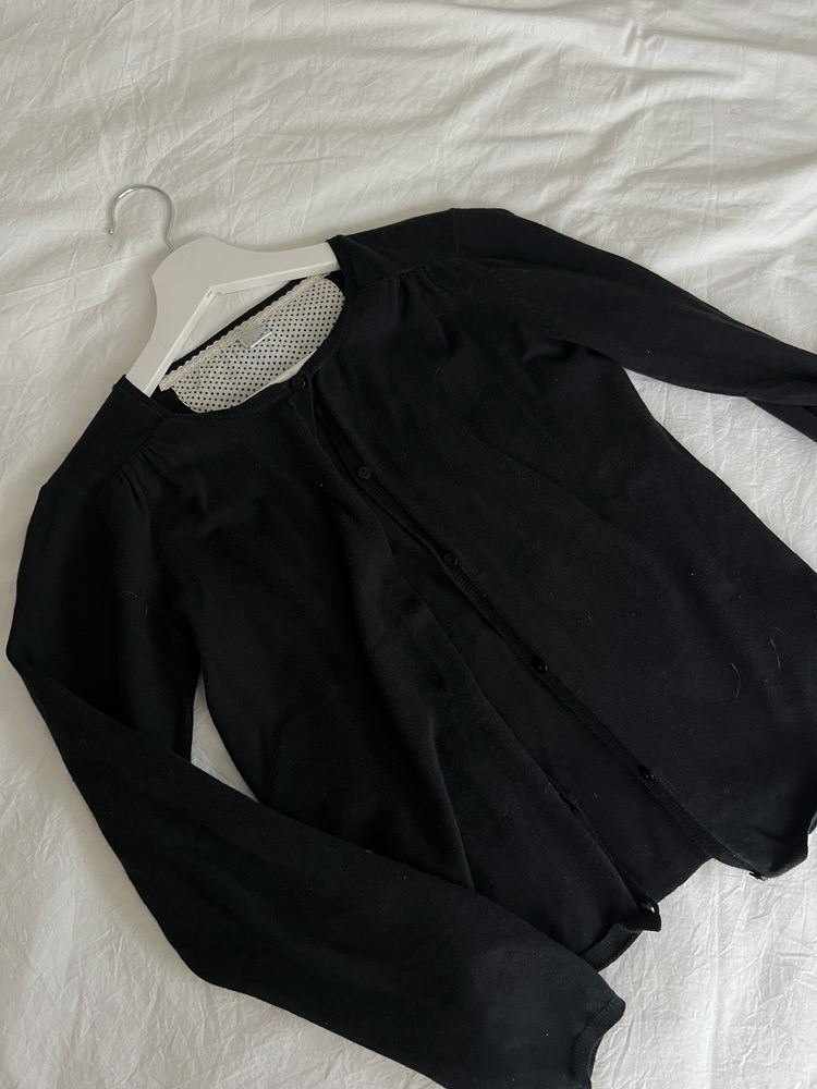 Sweter czarny kardigan zara kids 13-14 lat 164 cm na guziczki bawełna