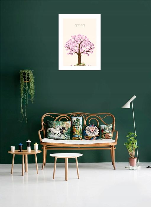 Plakat metalowy Wiosenna Ozdoba na ścianę wiśnia spring.