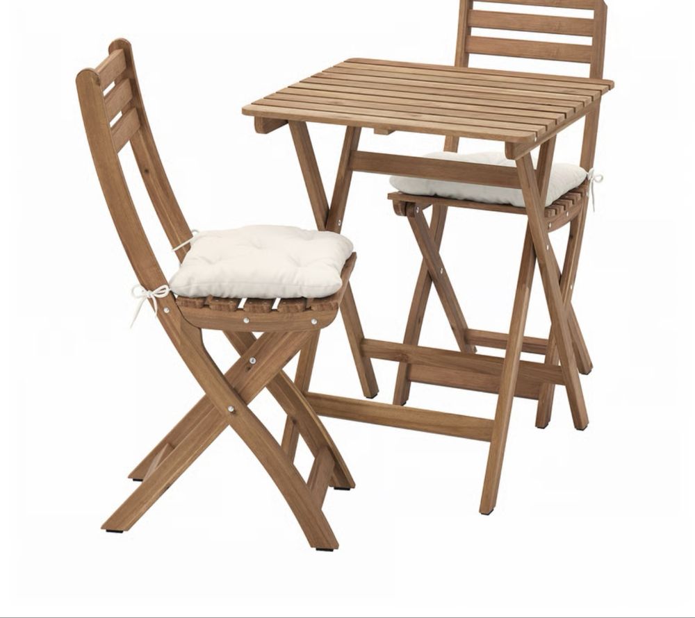 Conjunto mesa + 2 cadeiras de jardim Askholmen