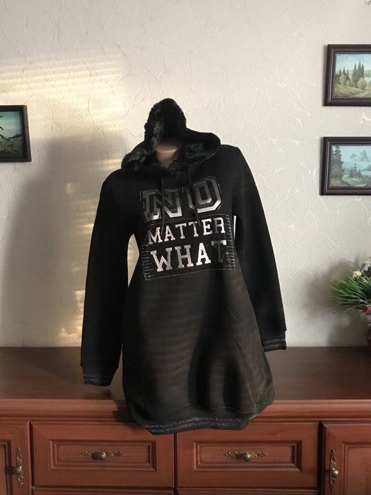 Туника МЕГАтеплая трикотаж на флисе мех Турция 48-60р