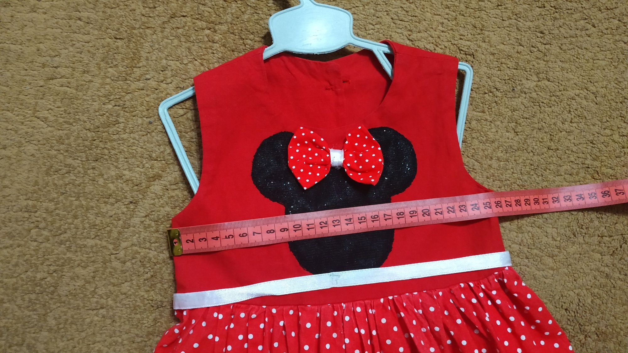 Джинсовый сарафан, нарядное красное платье, Микки Маус на 1-3 год