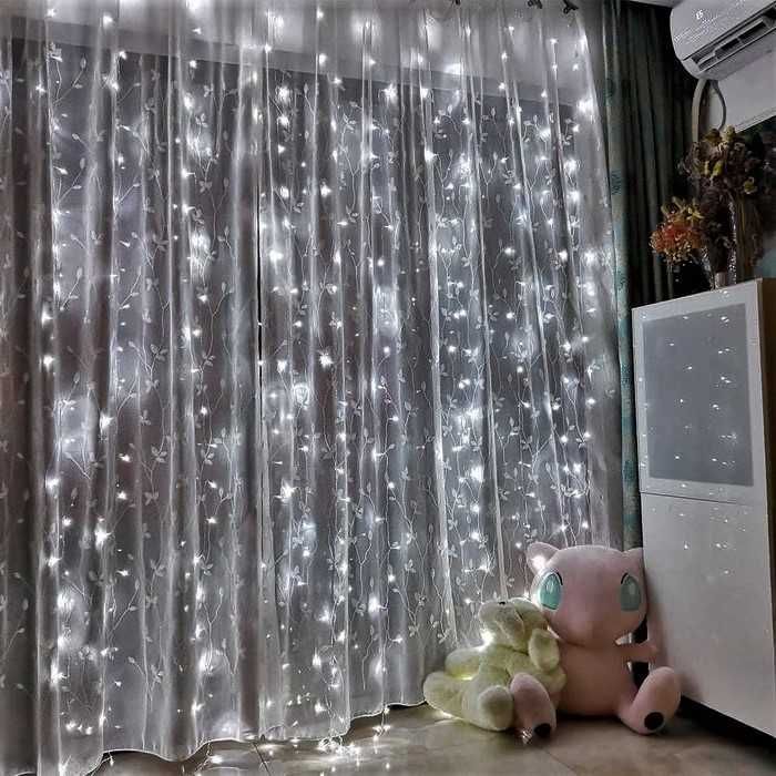 ОПТ, ДРОП! Гирлянда штора роса USB, пульт в комплекте, 3*2 3*3м