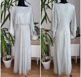 Frock and frill srebrna cekinowa sukienka maxi tiulowa 40 L 42 xl