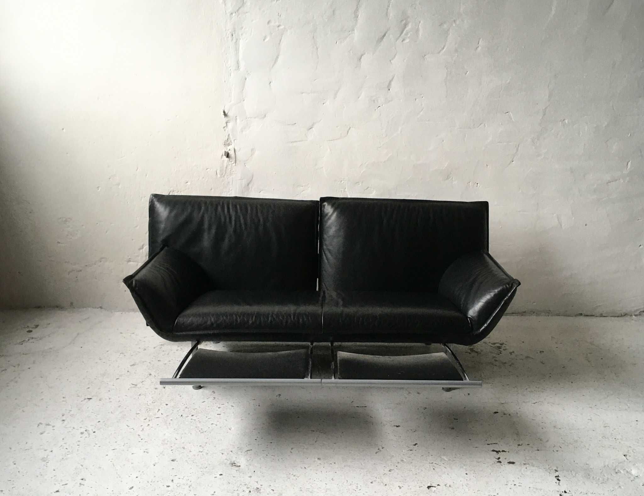 WK Wohnen sofa z podnóżkami skóra lata 90 vintage design