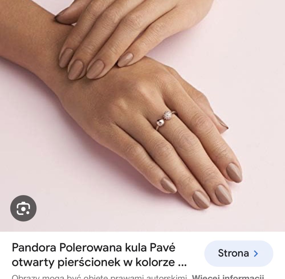 Pierścionek rose gold pandora kulki