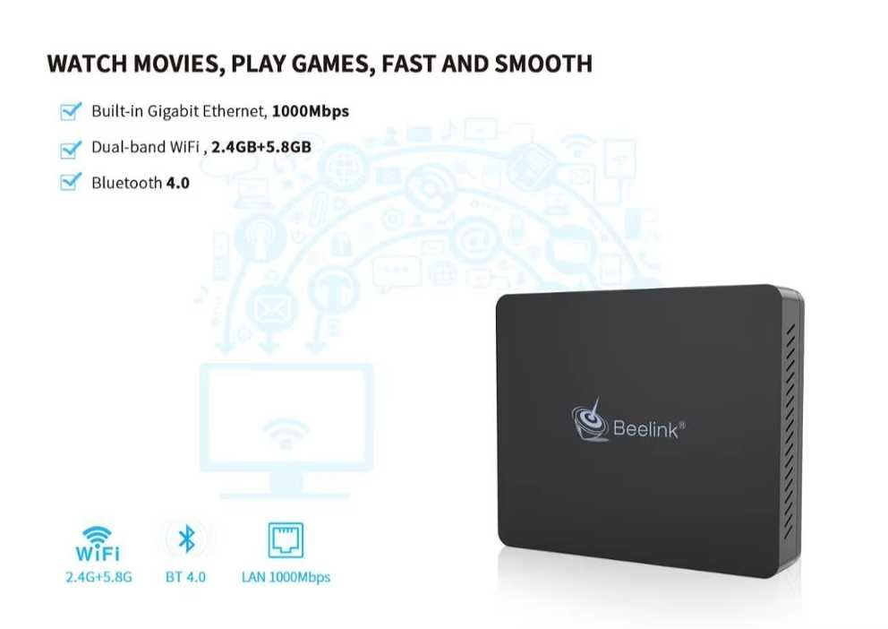 Мини компьютер: Beelink S2 (Intel Celeron N4100, 4GB/64GB)