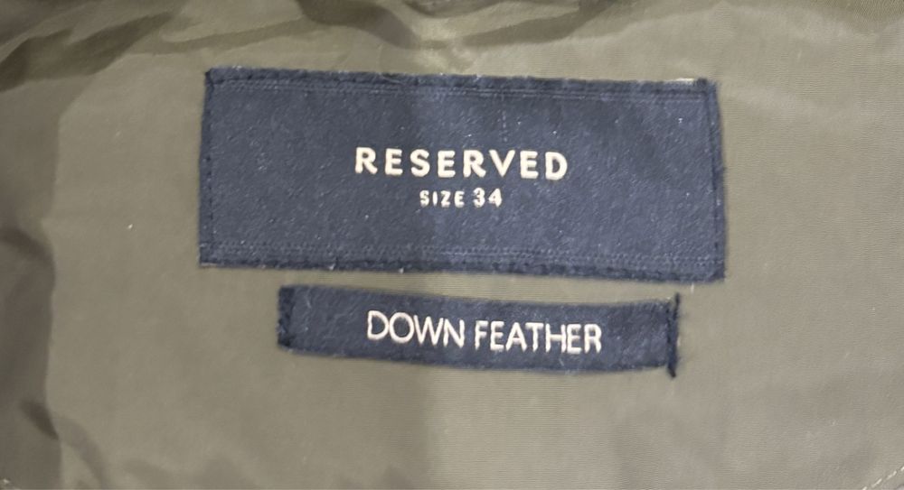 Kurtka Płaszcz Parka Puchowa Puch Pierze Reserved