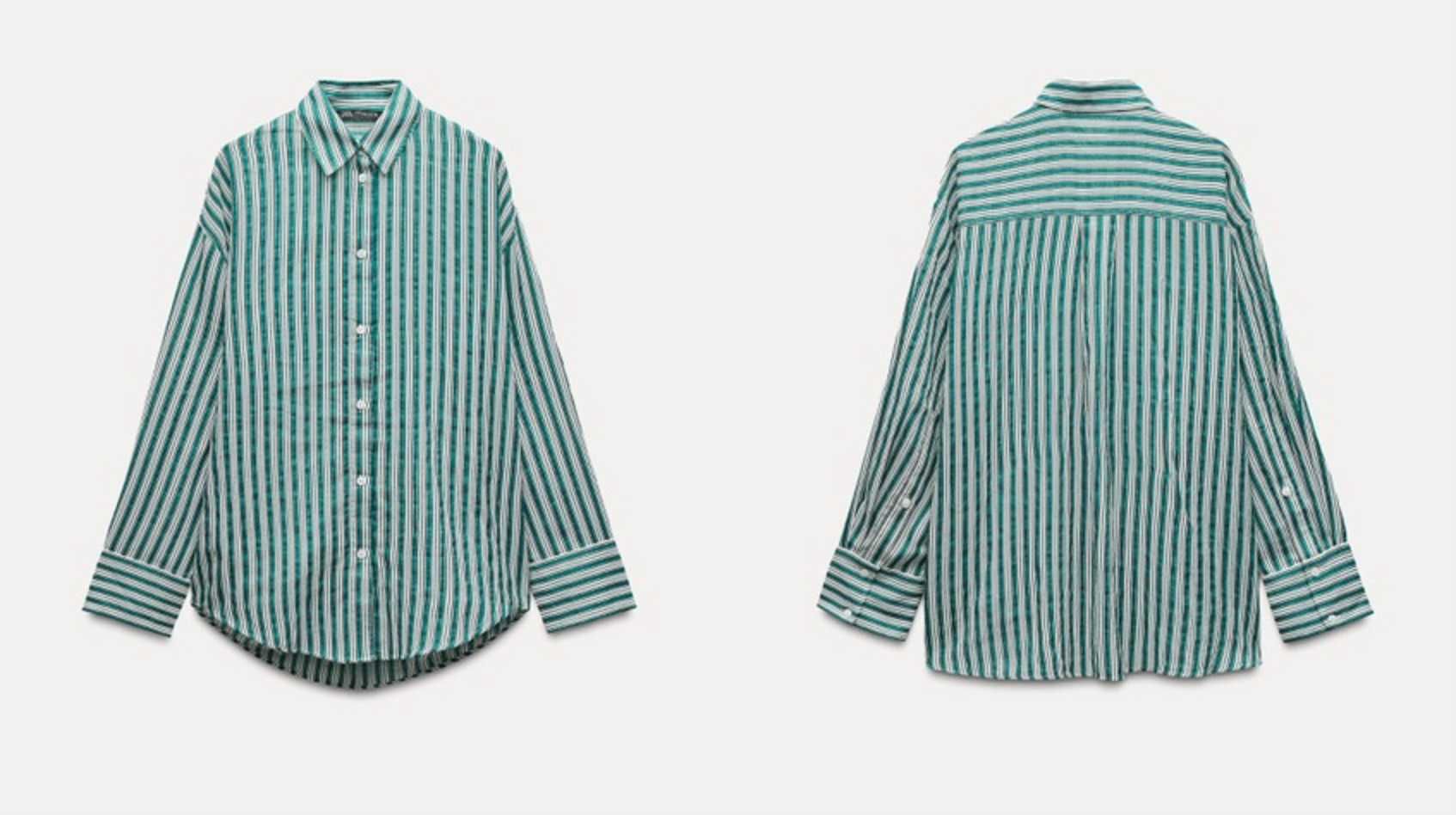Zara koszula oversize w zielone paski