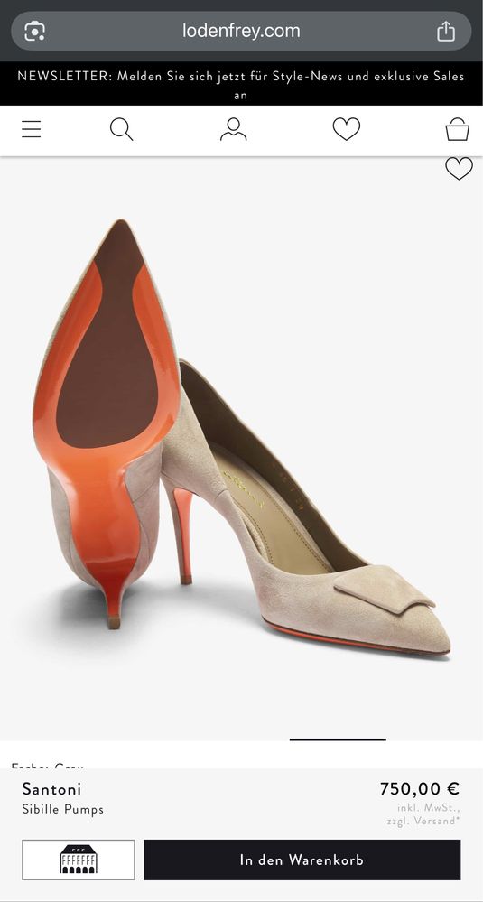 Оригінальні, нові каблуки Santoni