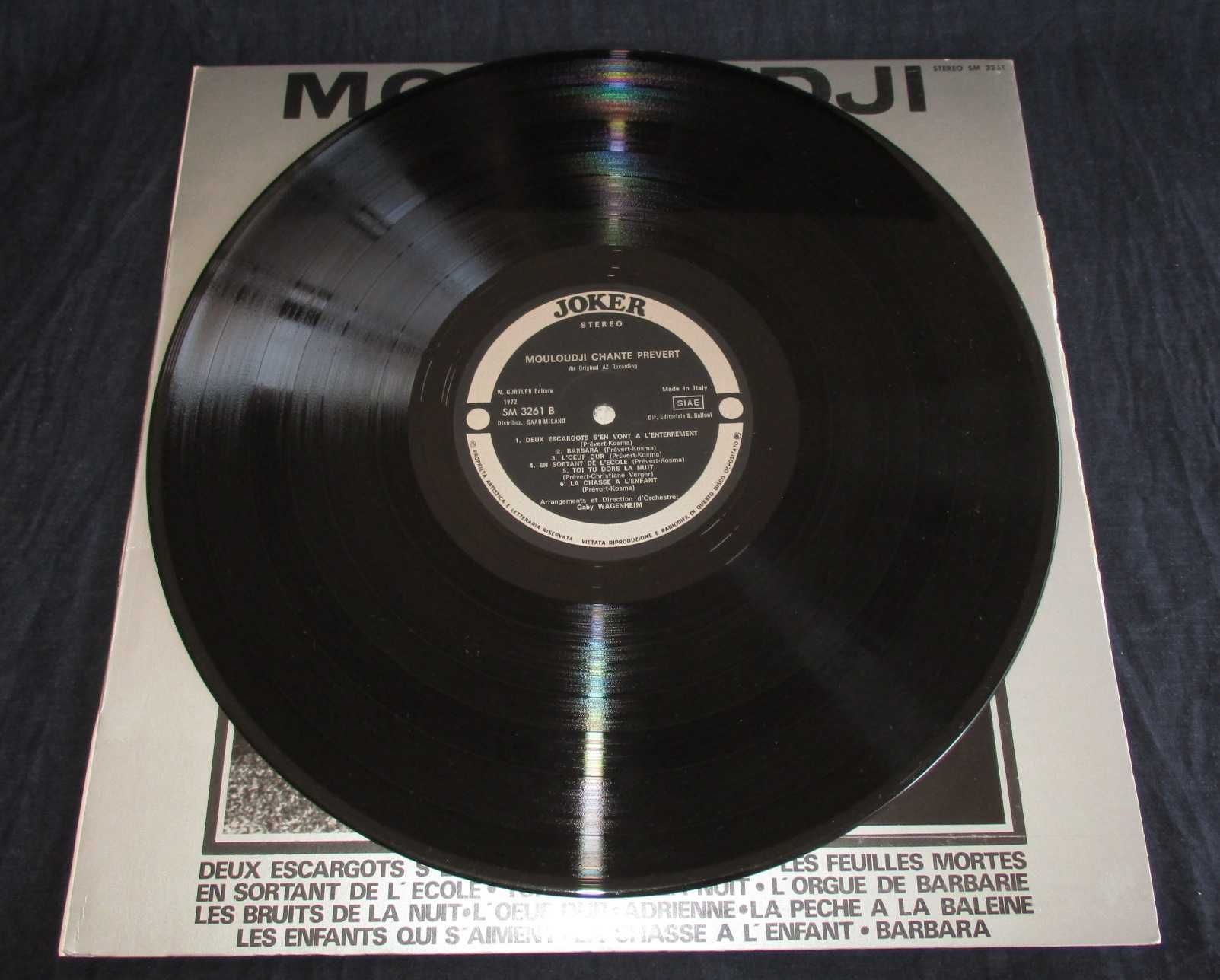Disco Vinil LP Mouloudji Canta Jacques Prévert