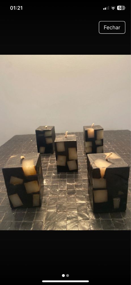 5 velas Velas pretas