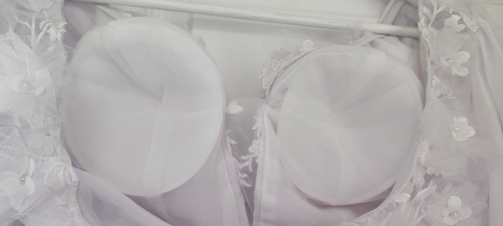 Suknia ślubna 38 z trenem biała nowa z metkami czterowarstwowa