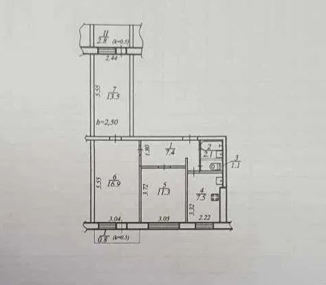 Продам 3 кімнатну квартиру просп Героїв, ж/м Победа-4