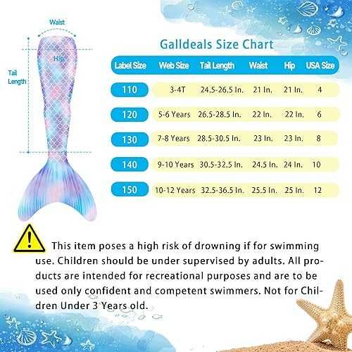 Syreni ogon do pływania strój kąpielowy GALLDEALS płetwa 150 monofin