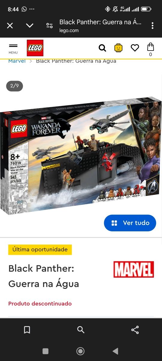 Lego 76214 DESCONTINUADO Black Panther War on Water