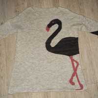 Sweter damski z flamingiem