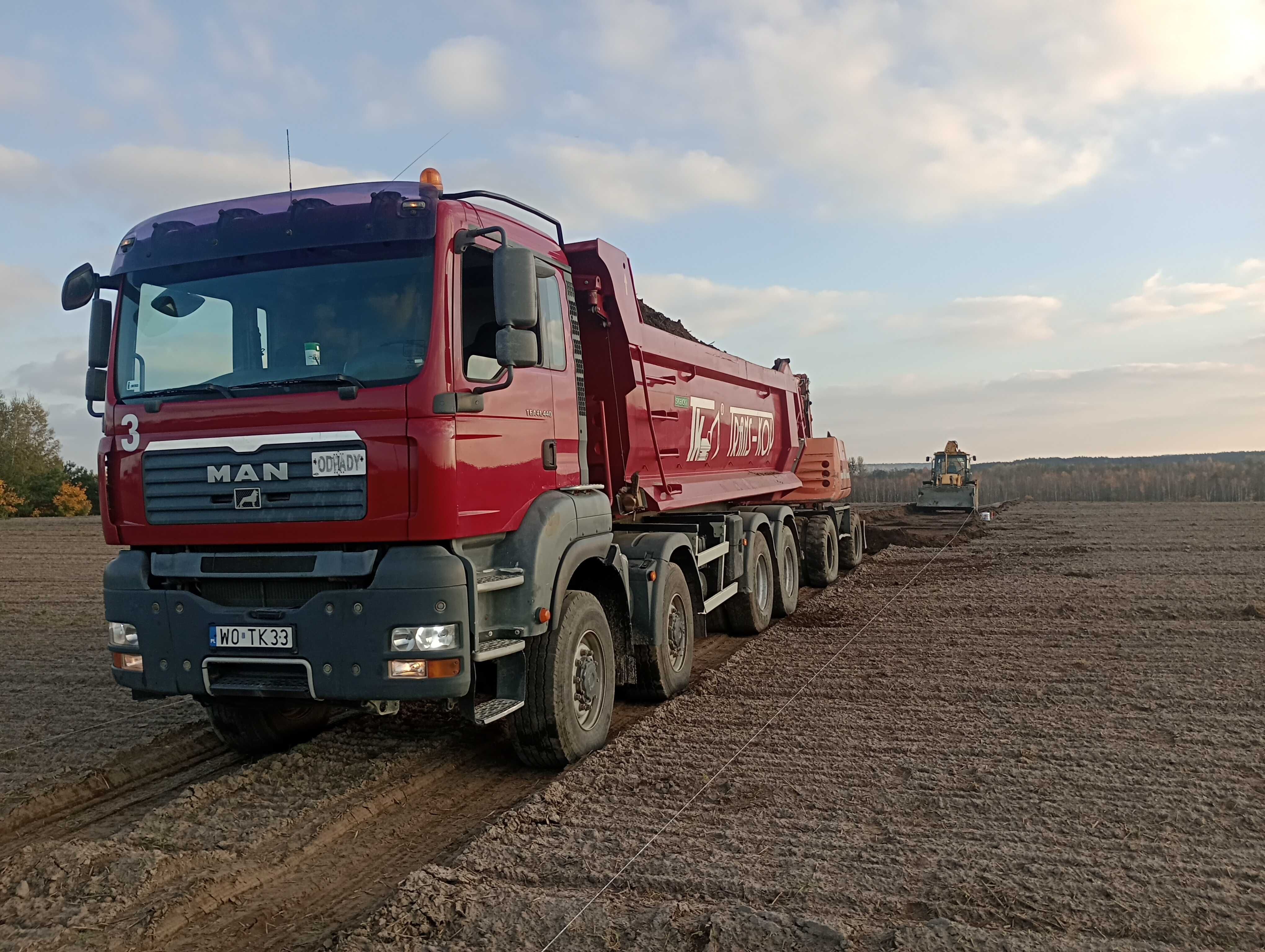 Sprzedaż żwirów,piasku, ziemi -transport