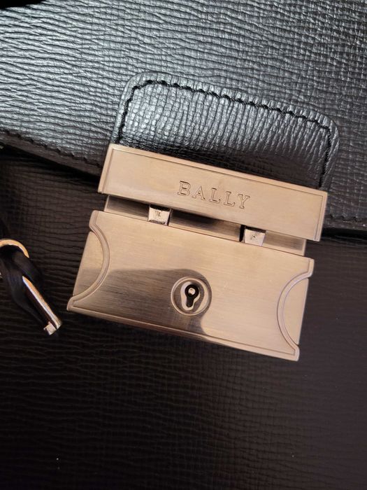 Nowa, luksusowa męska teczka Bally,  czarna, z prawdziwej skóry.