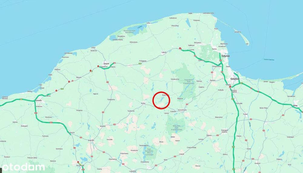 Działka z linią brzegową, warunki zabudowy, jezioro Mausz k. Bytowa