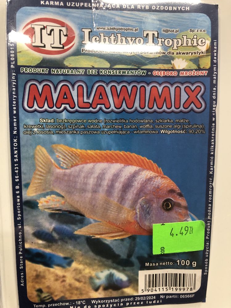 Malawimix pokarm dla malawi mrożony blister 100g Ichthyo Trophic