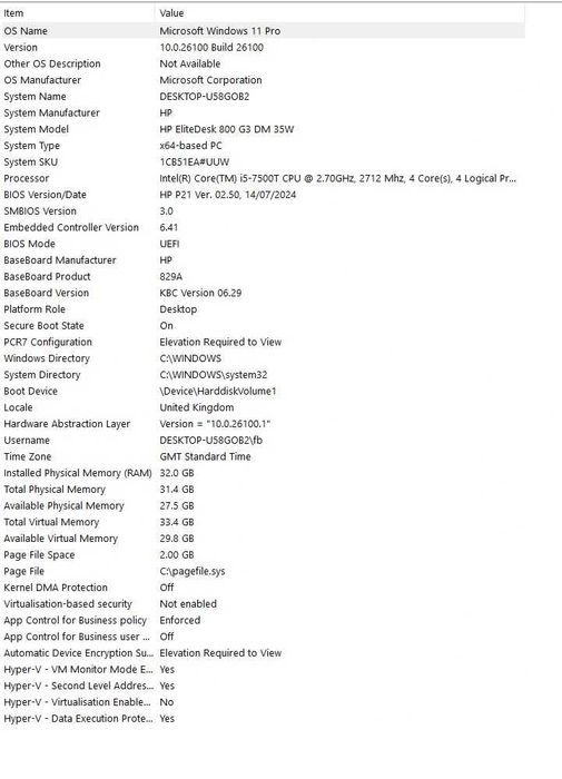 Mini PC HP EliteDesk 800 G3 Mini – 2 TB - 32 GB RAM, Win 11 Pro