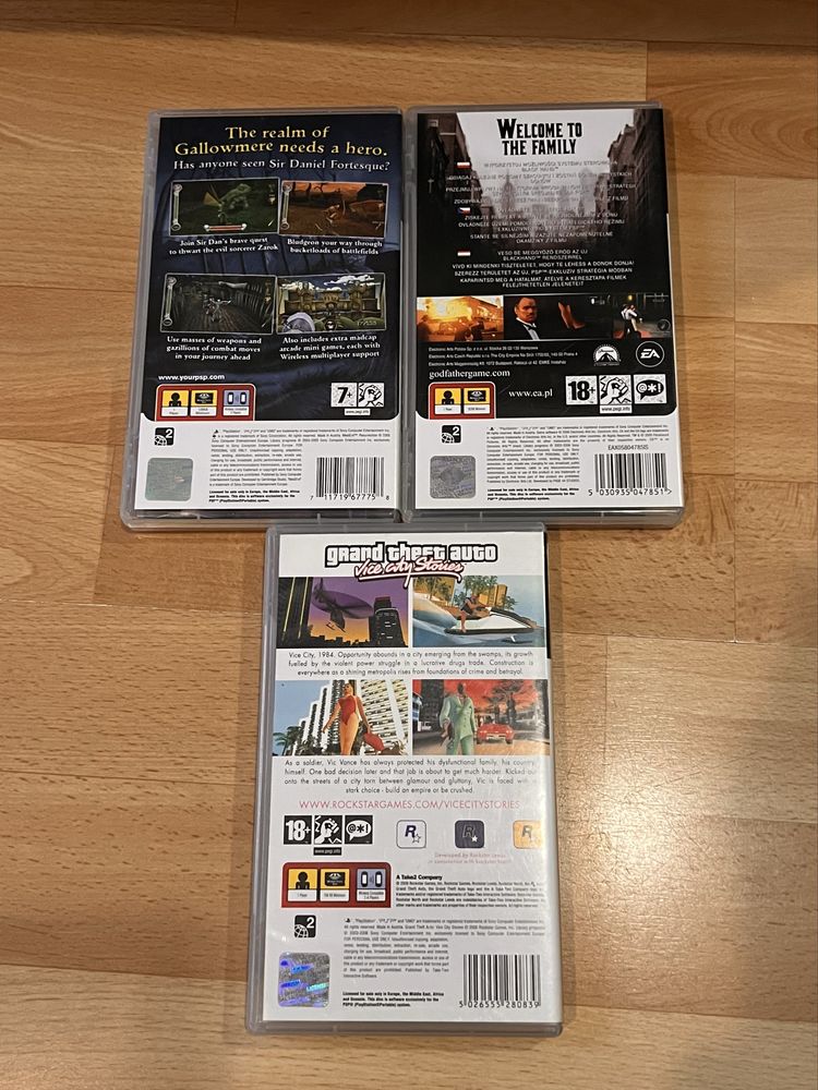 Gry na psp, zestaw. Medievil, gta i the godfather