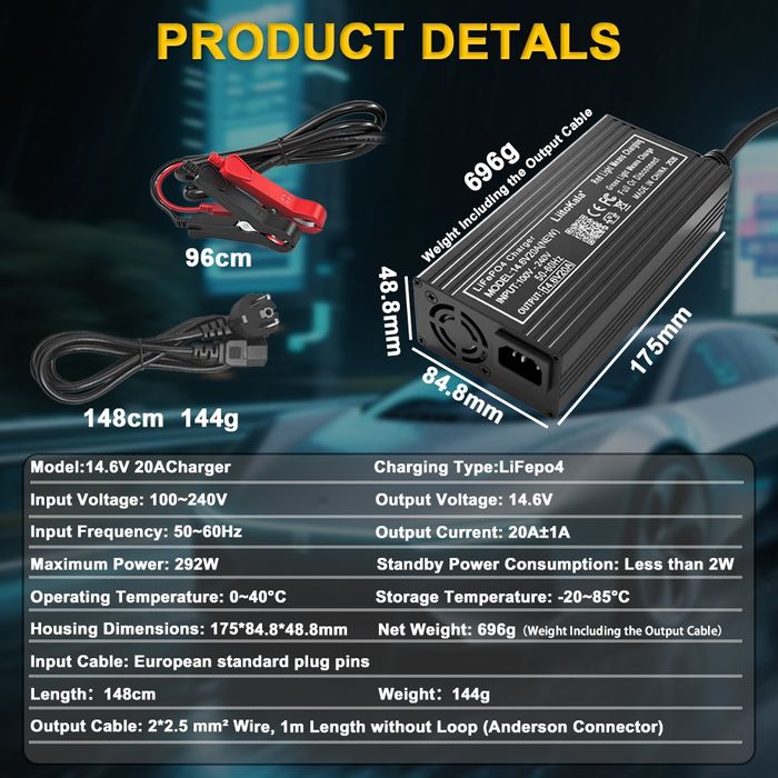 В наявності! Зарядні пристрої 10A, 15А, 20A 12V для LiFePO4, AGM, GEL