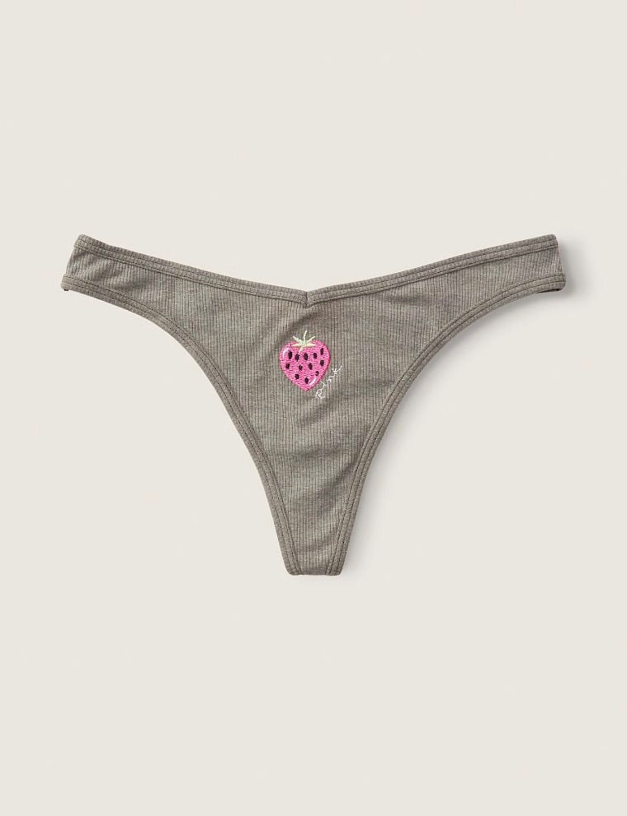 Трусики стринги в рубчик Victoria's Secret , Pink