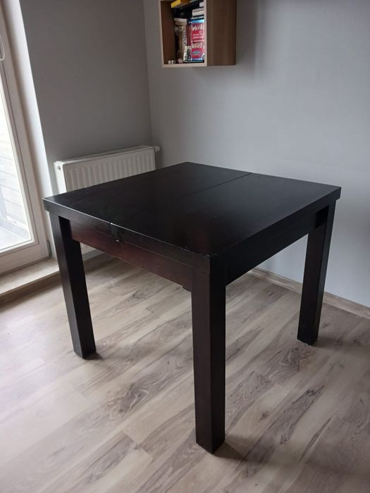 Stół drewniany 90x90 rozkładany wenge
