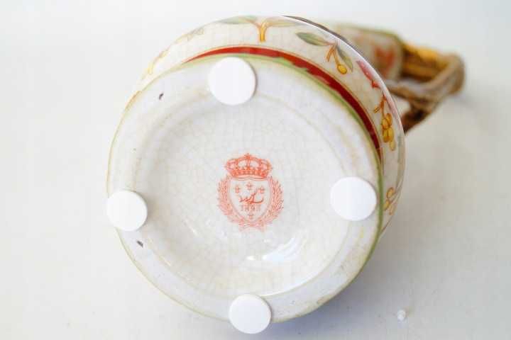 Porcelanowy wazon karafka Okuta Brązem Syrenka Unikat braz