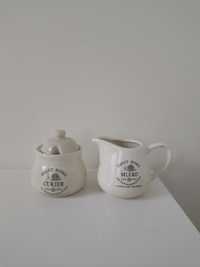 Sweet Home ceramiczny komplet do kawy cukiernica i mlecznik