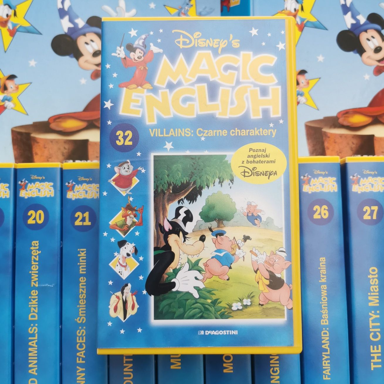 Magic English kompletny zestaw 32 VHS z zeszytami