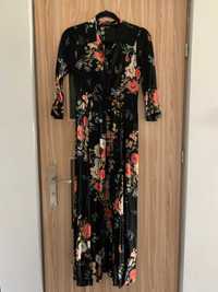 ZARA długa maxi sukienka w kwiaty XS 34