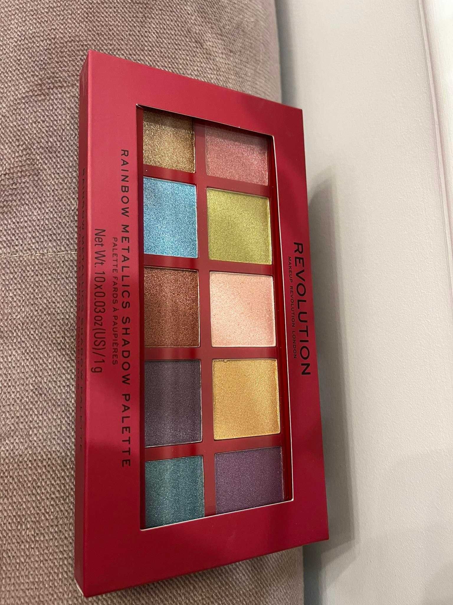 Makeup Revolution Rainbow Metallics Shadow - Paleta cieni metalicznych